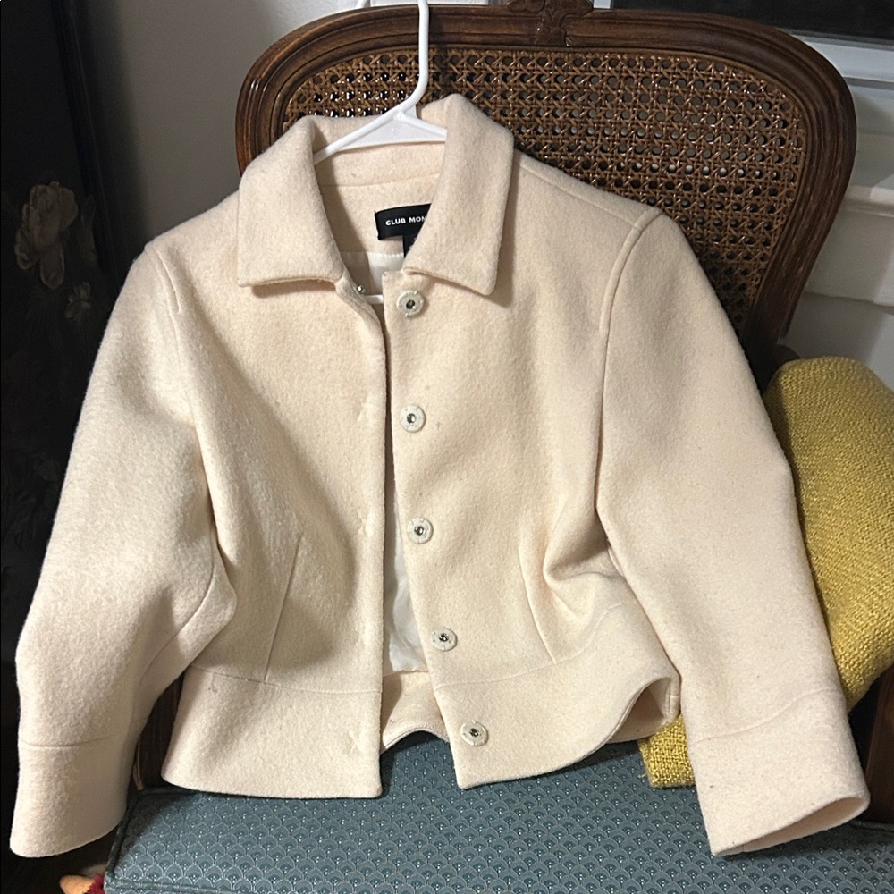 Club Monaco Cream Pea Coat